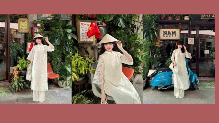 mẫu áo dài chụp ảnh tết