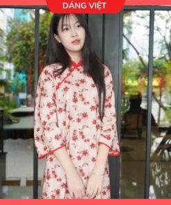 áo dài cách tân lỡ tay thêu hoa