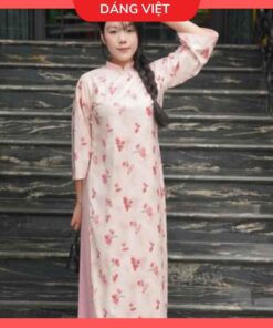 áo dài cách tân lỡ tay thêu hoa