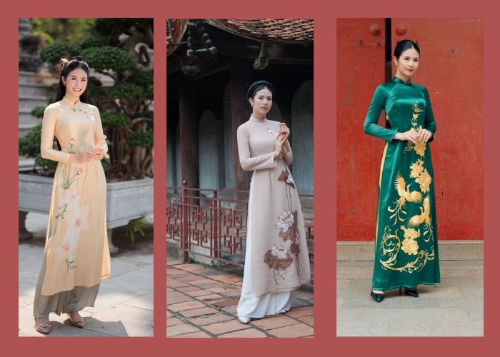mẫu áo dài cách tân trung niên sang trọng