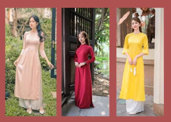 áo dài tay lỡ lụa trơn màu pastel:
