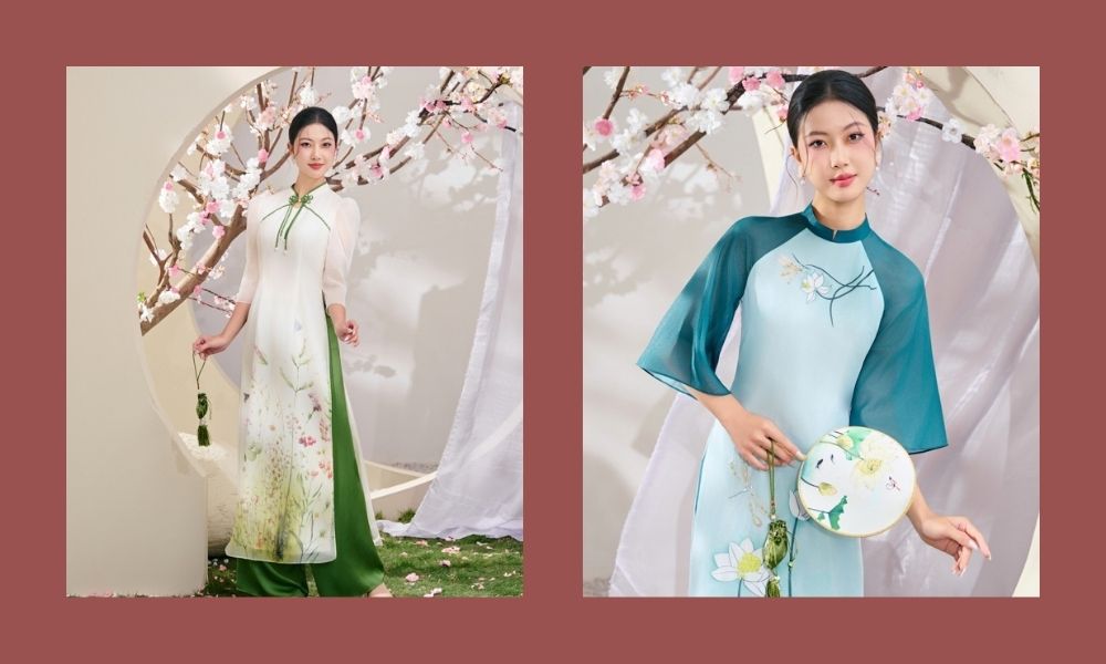 áo dài tết áo dài họa tiết