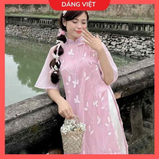 Set áo dài voan nơ