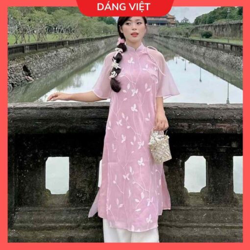 Set áo dài voan nơ
