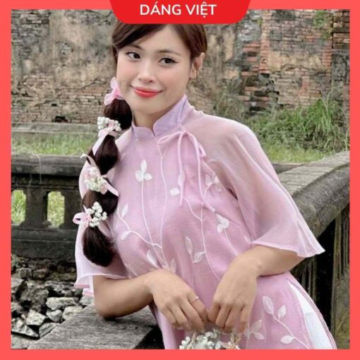Set áo dài voan nơ