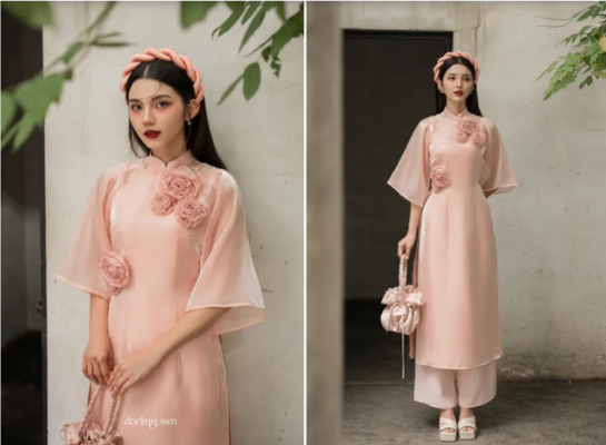 áo dài lụa cách tân